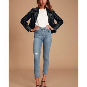 AGOLDE Nico High Rise Slim Jeans - Distressed